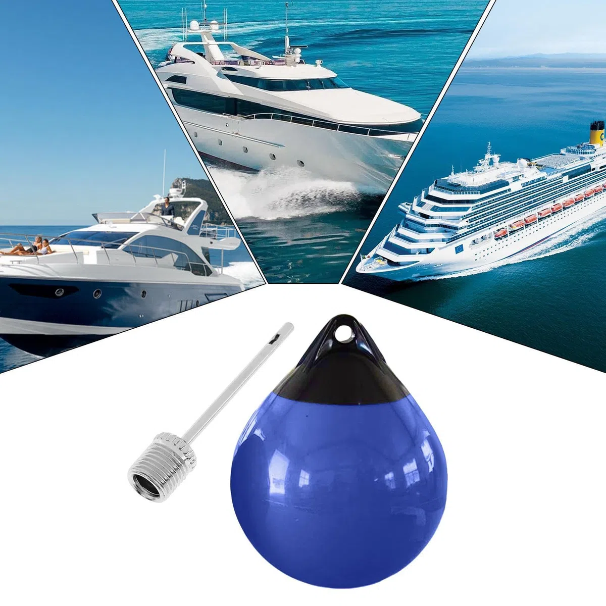 Boya de amarre inflable anticolisión flotante | Defensas de barco bola de parachoques de muelle, para marinas, veleros, esquiadores, lanchas motoras, pesca, wakeboard, mar, río