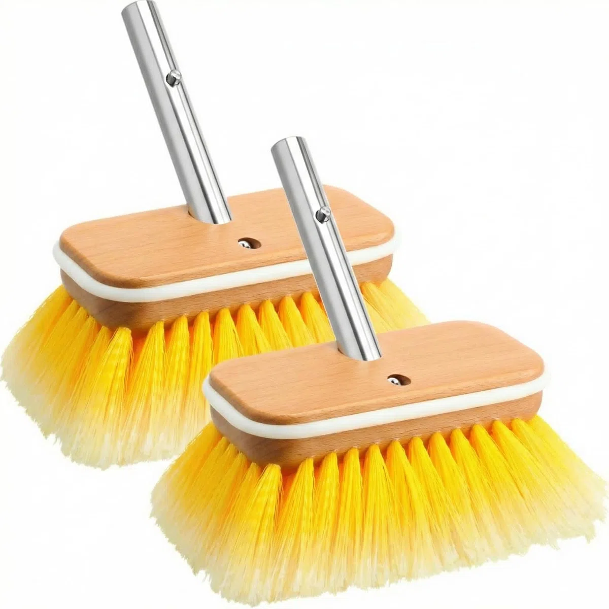 Hushee 2 cepillos de cerdas suaves para cubierta de barco con cojines de goma de 6 pulgadas, cepillo de limpieza para cubierta de barco, para ducha, pared, caravana, camión, coche, casco, hogar