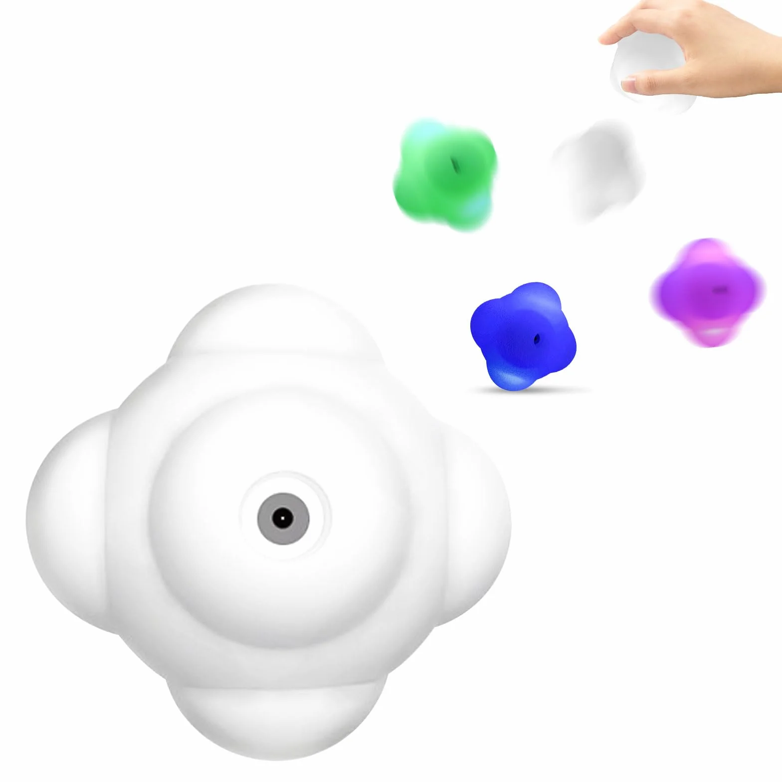 Bola de reacción, bola de entrenamiento inteligente que cambia de color, bola de reflejo para coordinación ojo-mano, práctica de 10 horas, modo de iluminación aleatoria, 6 colores de luz para mejorar