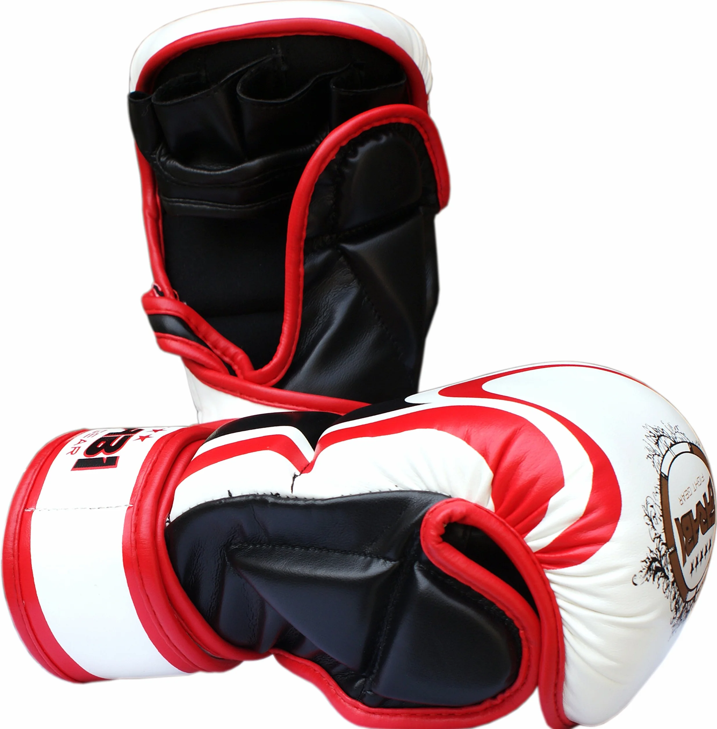 Farabi Sports Guantes MMA con Soporte de Muñeca Ajustable Palma Abierta para Muay Thai