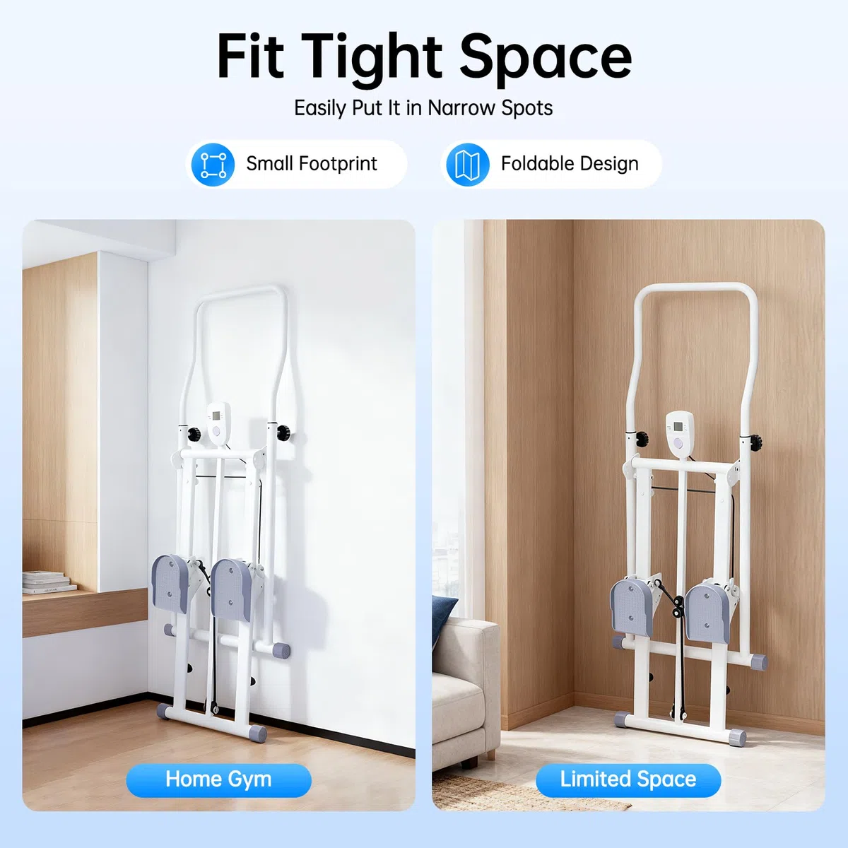 Nueva máquina de escalar para ejercicios de gimnasio en casa, máquina de escalar vertical para entrenamiento de cuerpo completo, plegable con bandas de resistencia, entrenamiento cardiovascular suave