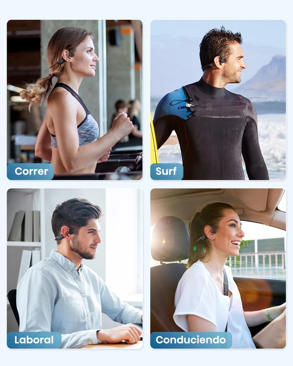 Genérico Auriculares para natación, Auriculares de conducción ósea Bluetooth 5.4, inalámbricos Resistentes al Agua IP68, diseño Abierto Reproductor MP3 Incorporado de 32 GB, adecuados para Correr