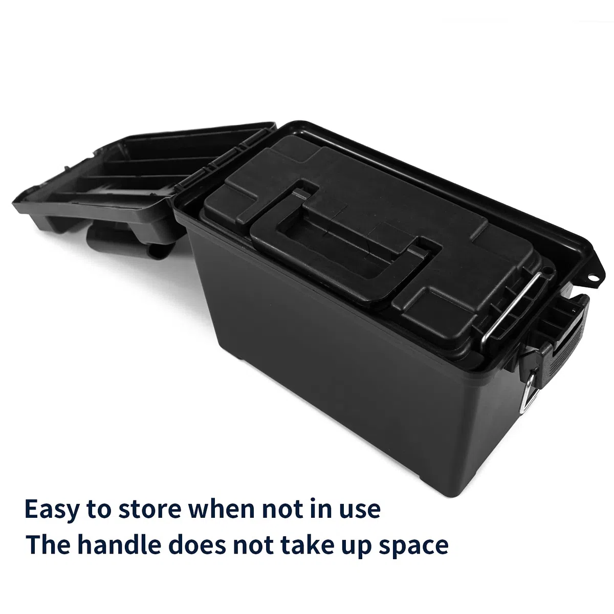 GUGULUZA Caja de Municion de plástico Hermética Ammo Box, Combo de 2, Negro