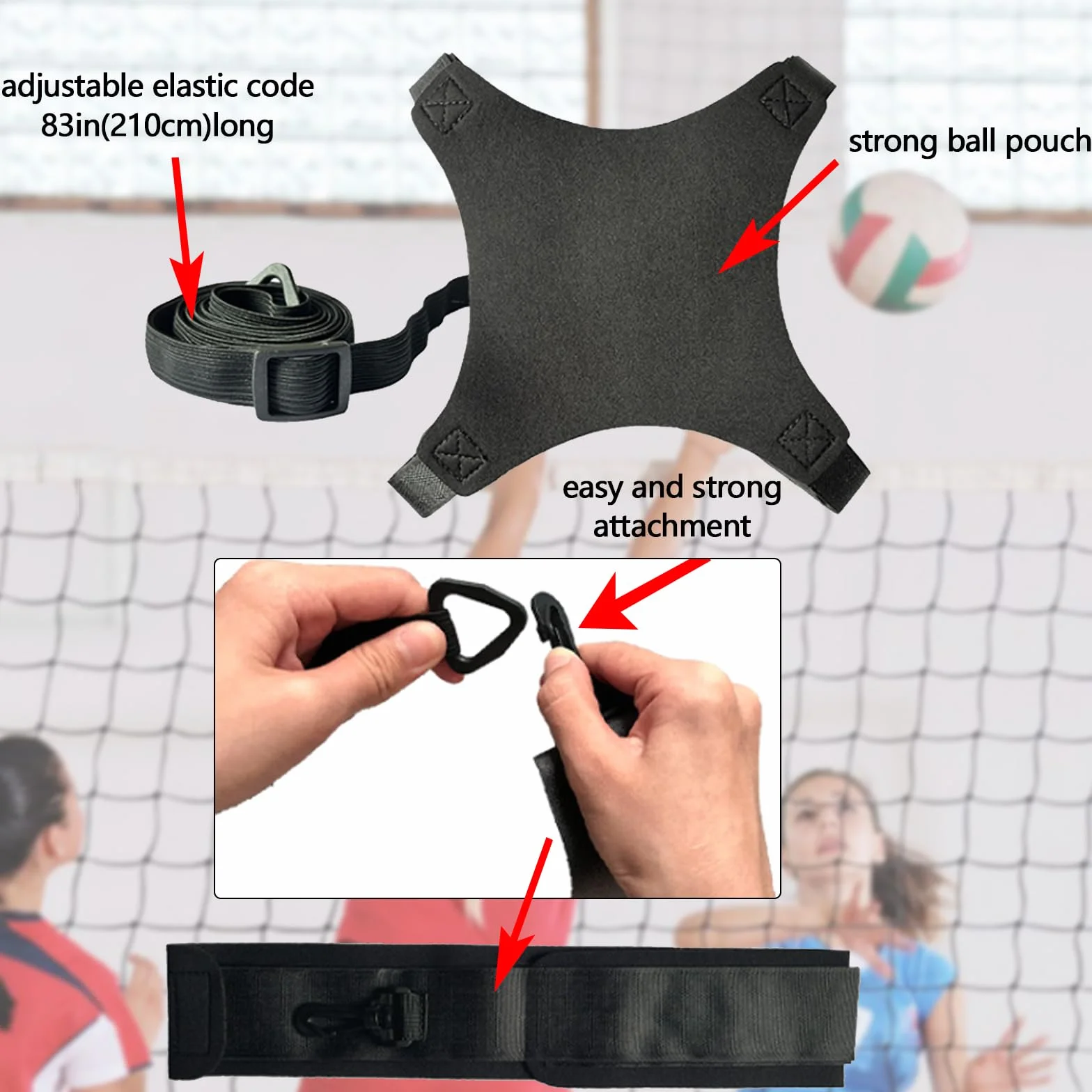 Aisny Voleibol Kit de Entrenamiento Banda de Resistencia Cinturón Ajustable