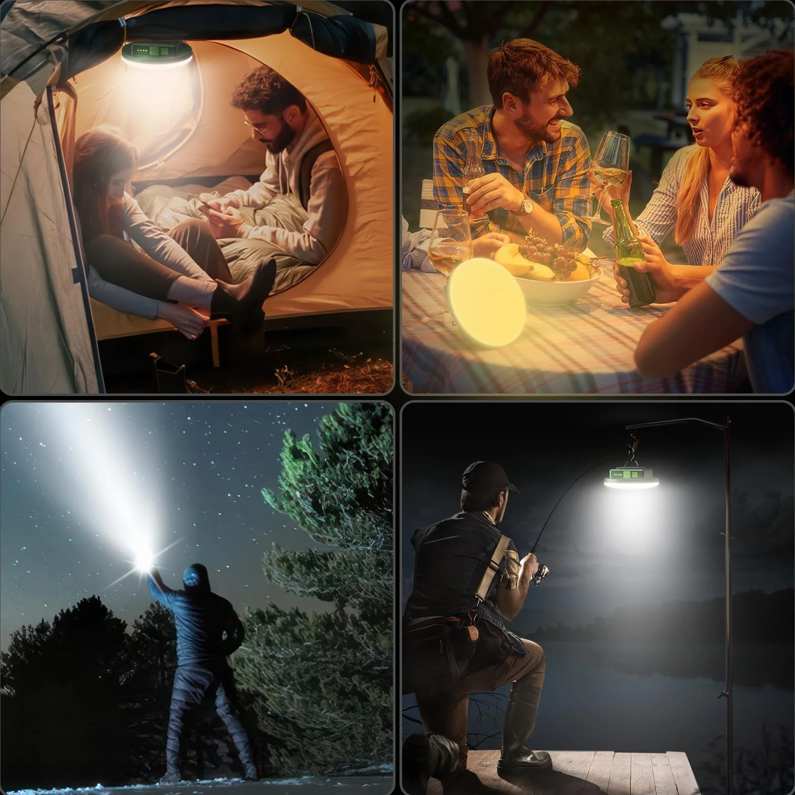 Eventek Linterna Camping Recargable 12000mAh 4000LM IPX5 Impermeable Magnética
