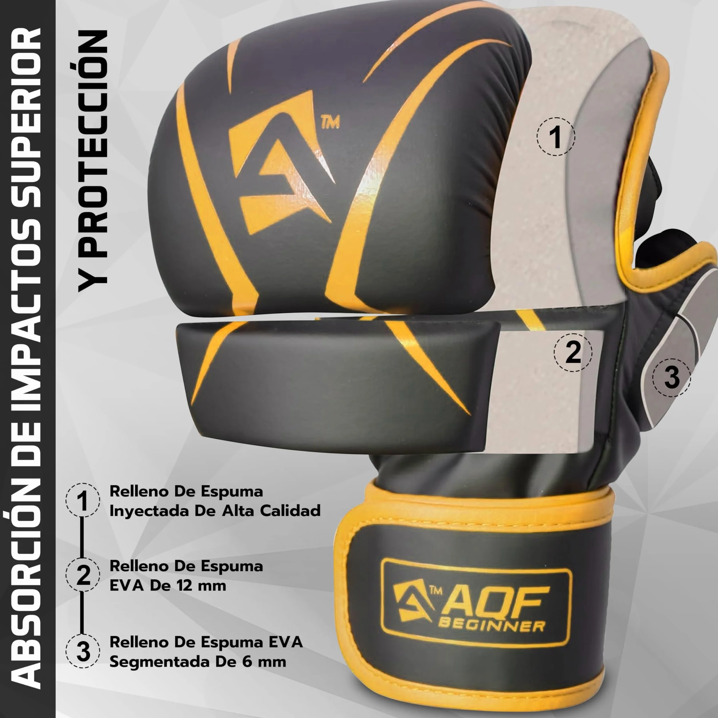 AQF Guantillas MMA, Diseño Palma Abierta Guantes Boxeo, Soporte Mejorado Muñeca, Acolchado Amortiguador, Ligeros Guantes MMA, Guantes Muay Thai para Entrenamiento, Kickboxing Y Karate