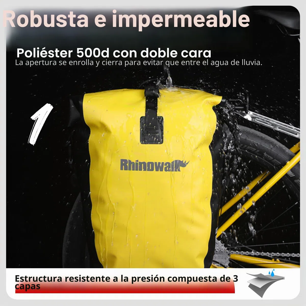 Bolsa de Bicicleta Rhinowalk Bolsa de Alforja de Bicicleta Impermeable de 25L para Portaequipaje de Bicicleta Bolsa de Sillín Bolsa de Hombro Bolsa de Alforja para Laptop Bolsa de Bicicleta Accesorios