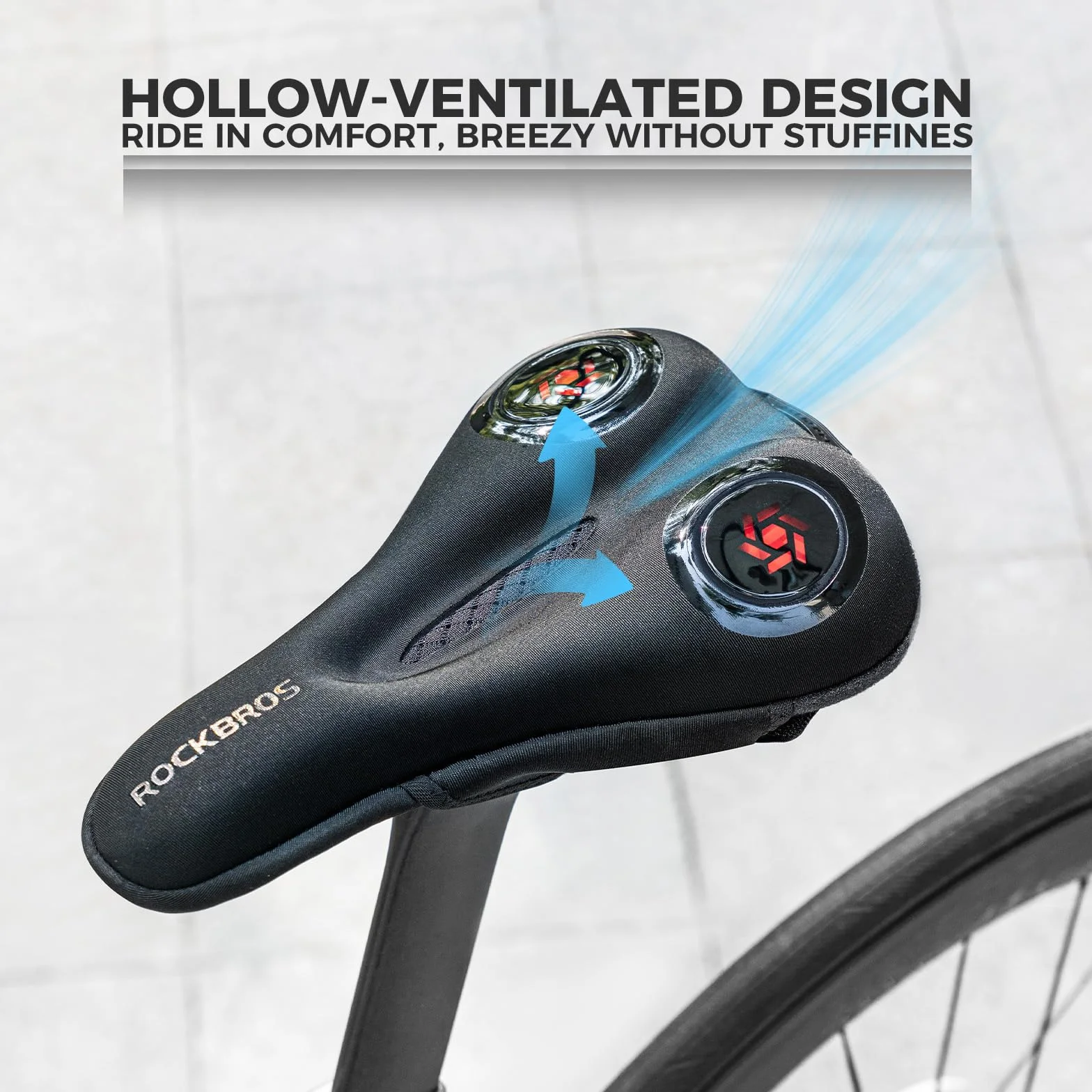 ROCKBROS Cubierta de Gel de Asiento Funda de Sillín Bicicleta MTB Montaña Carretera Suave con Funda Impermeable y Antipolvo Transpirable