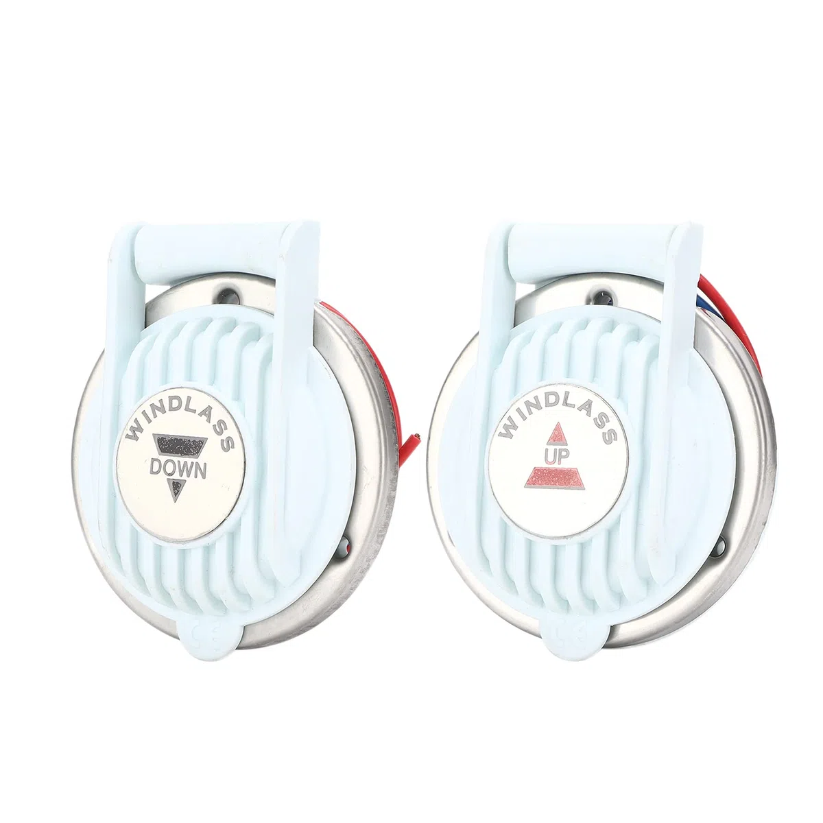 Interruptor de pie de ancla blanco, 2 uds interruptor de pie de molinete arriba y abajo blanco manos libres Universal para ancla de barco marino DC 12V/24V