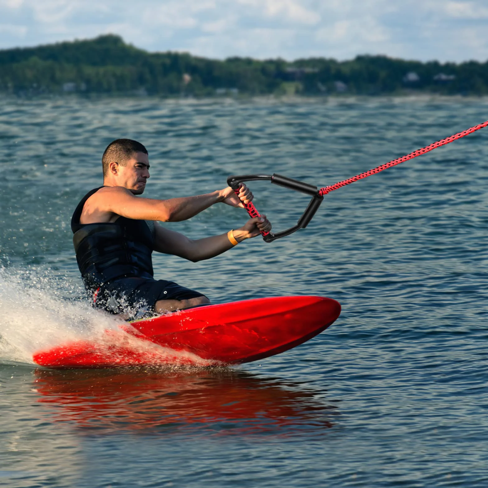 BESPORTBLE Cuerda para Wakeboard Mango Flotante Ajustable
