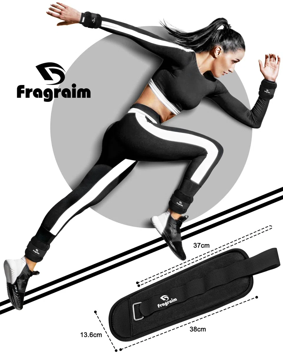 Fragraim Pesas para Tobillos, 1/2/3/4/5/6/10KG 1 Par de Pesas de Muñeca, Pierna y Brazo para Mujeres, Niños y Hombres, Cómodas y Suaves, Bailar, Correr, Caminar, Fitness, Entrenamiento