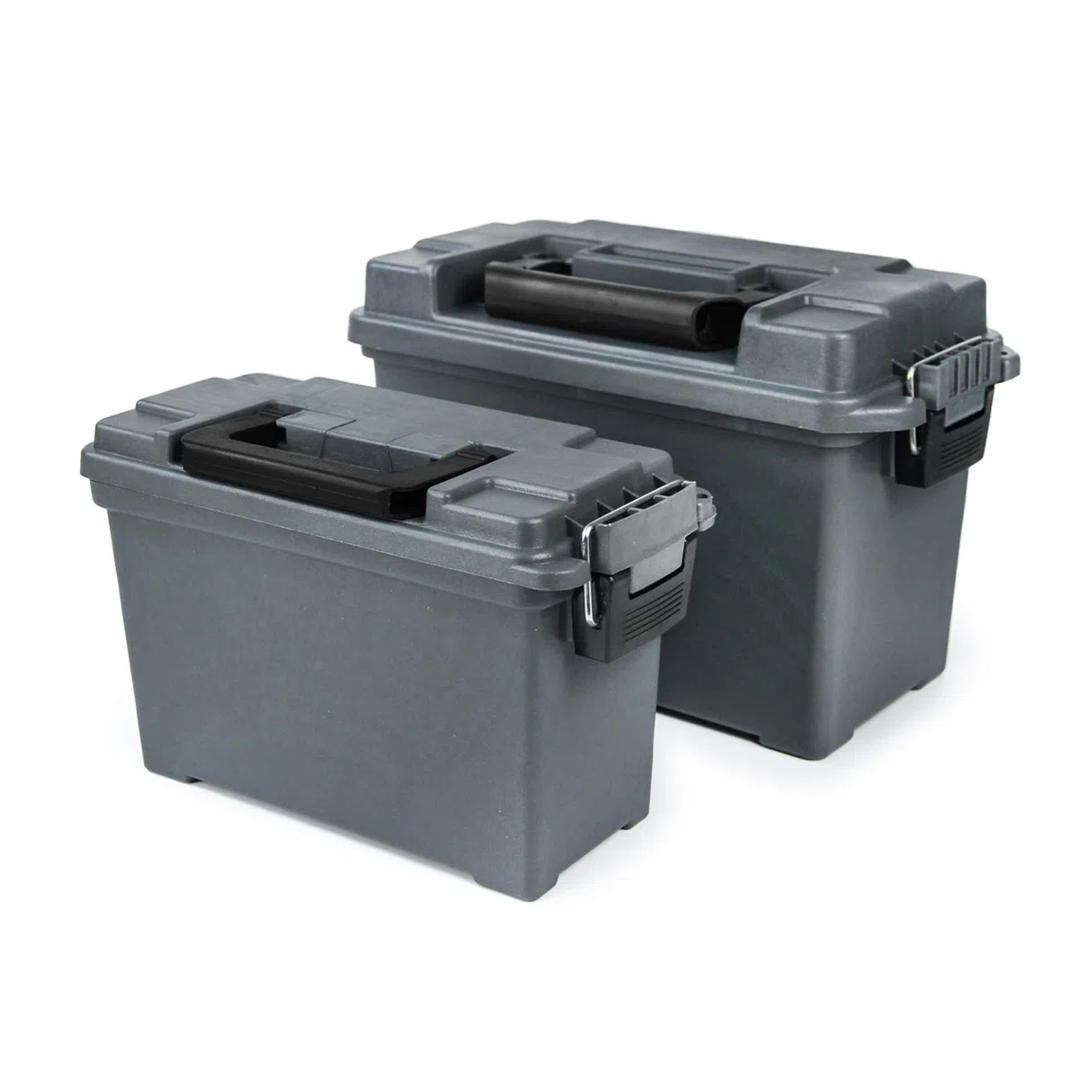 GUGULUZA Caja de Municion de plástico Hermética Ammo Box, Combo de 2, Gris