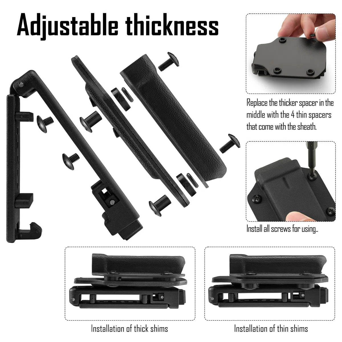 TACTICAL GEEK TGCode G9 Funda Multi-Herramienta para LEATHERMAN REBAR - Material Kydex, Soporte Ajustable en Grosor, Herramienta no Incluida, Negro