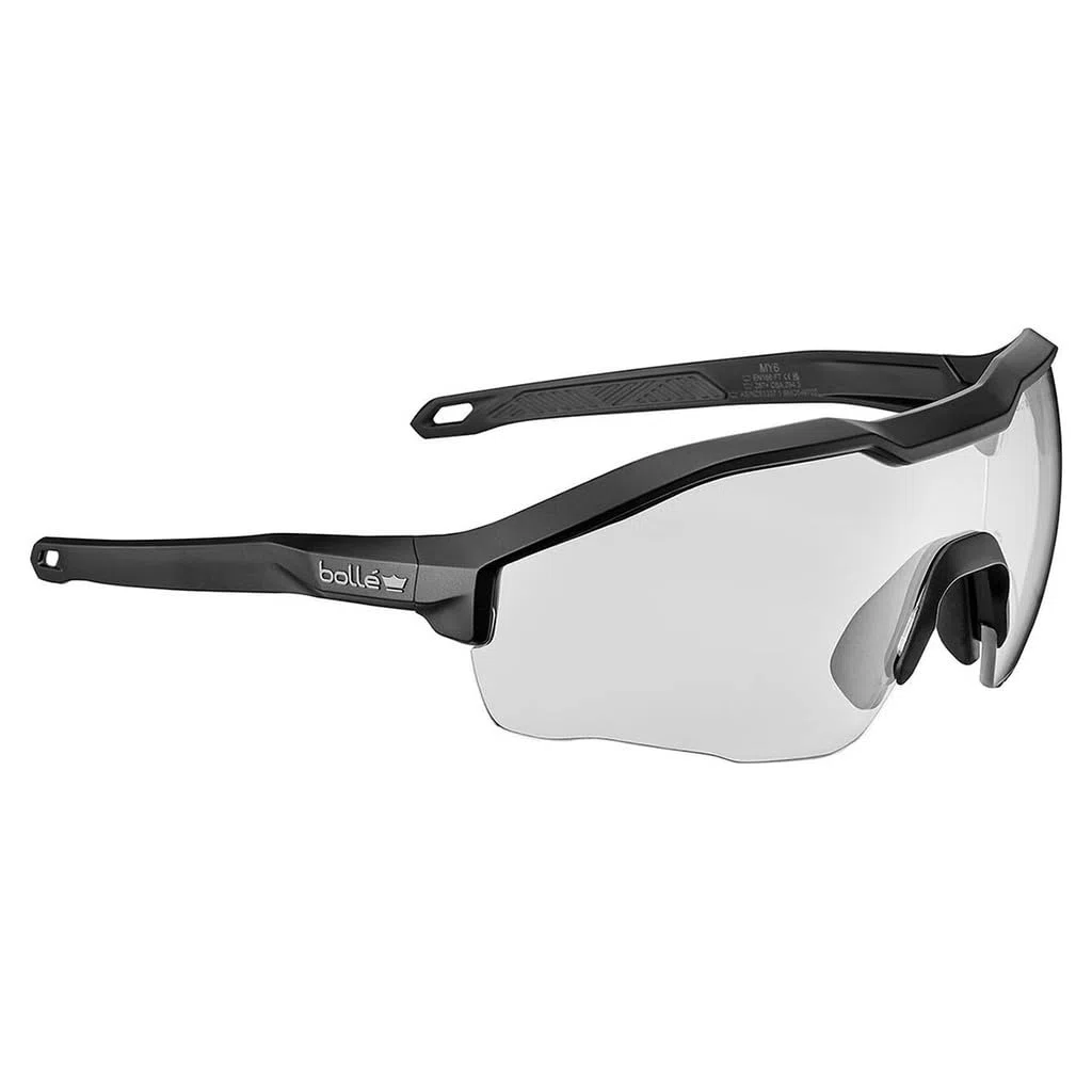 Genérico Bollé MY6 Gafas Balísticas, airsoft y paintball, Lente Transparente, Montura Negra, 37g, Diseño Envolvente