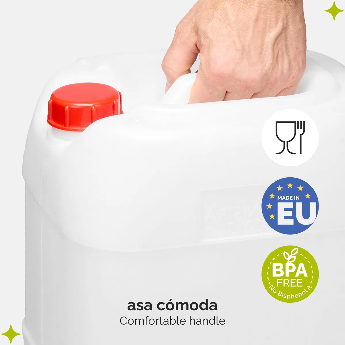 Garronda Garrafa Agua con Grifo sin BPA Bidon 20 litros Depósito de Camping Accesorios Garrafa con Grifo Deposito Agua Camper 2 Pack Blanco GD-0083