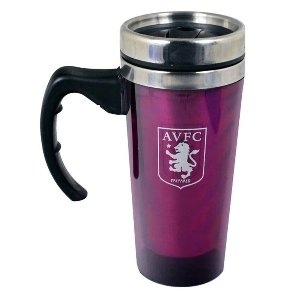 Aston Villa FC - Taza de Viaje de Aluminio 450ml (Tamaño Único)