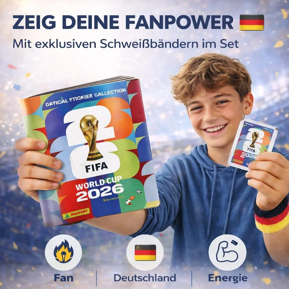TK Gruppe Timo Klingler XXL Set Panini Copa Mundial 2026 Álbum Original Calendario de Partidos Collar de Flores Alemania Bundle Colección