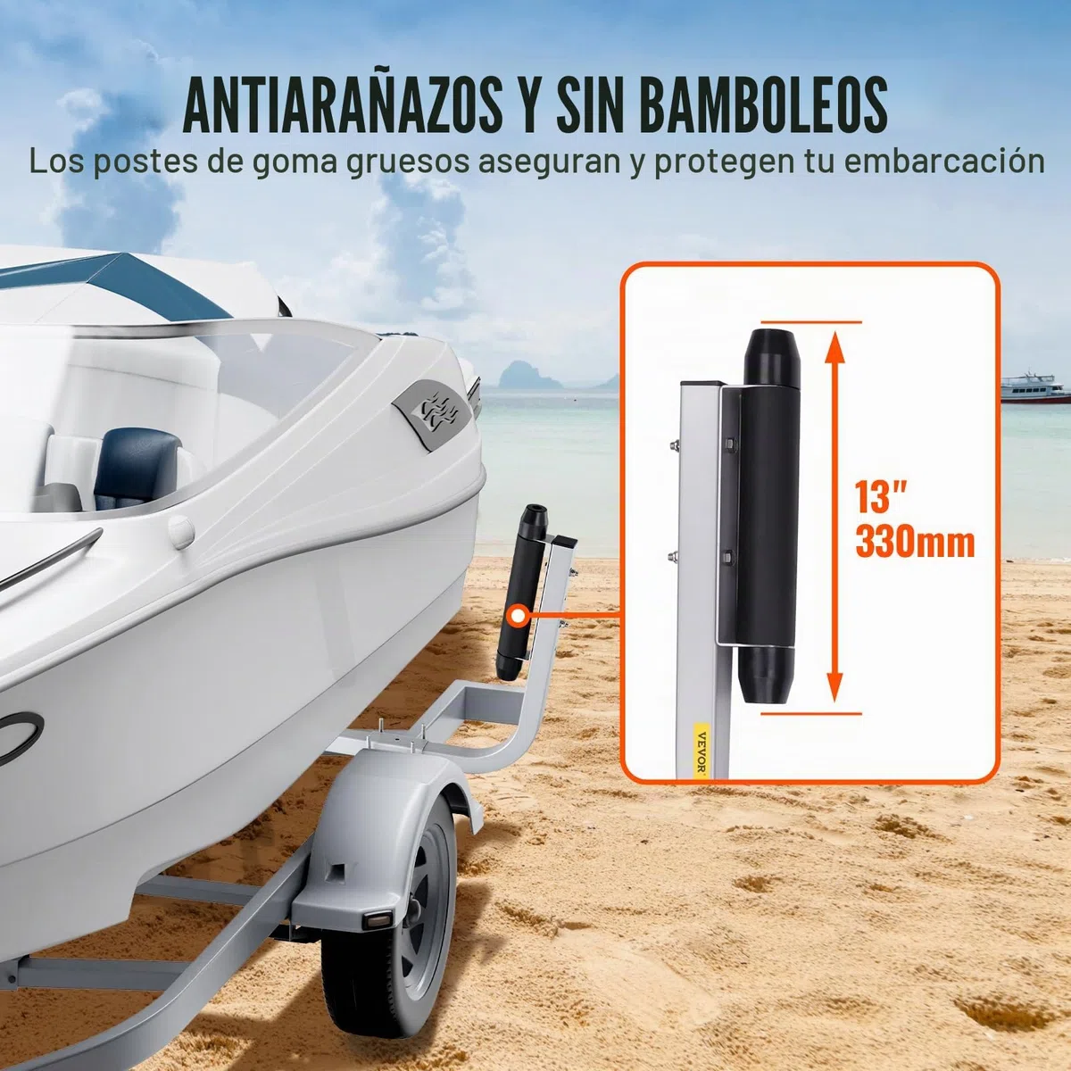 VEVOR Guía de remolque para barco, 20 a 60 pulgadas, diseño ajustable, 2 guías de remolque (forma de L, forma de T, forma de C, forma de π)
