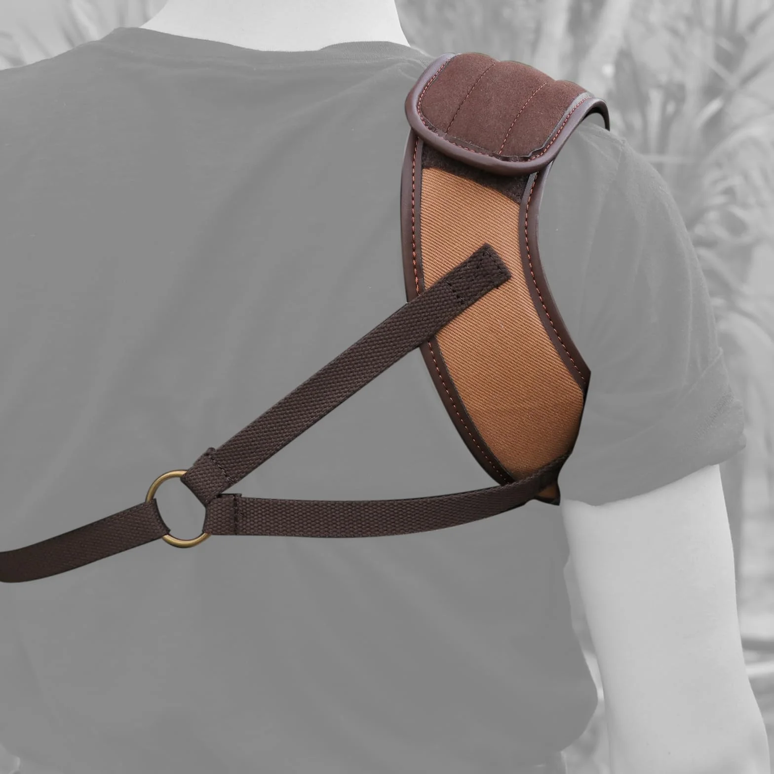 Almohadilla de retroceso de hombro de piel de lona ajustable para escopeta de rifle, almohadillas a prueba de golpes para deportes, tiro, caza