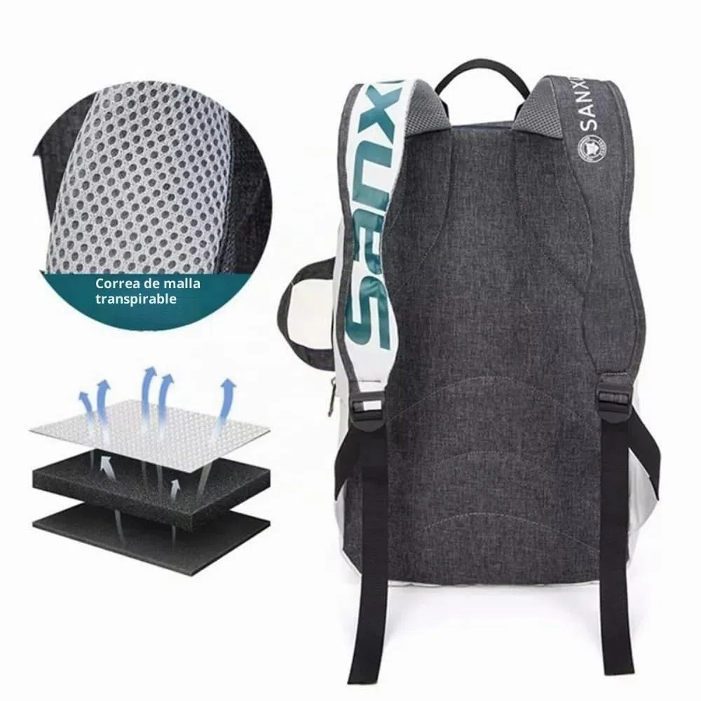 Bolsa de tenis, mochila de tenis, mochila plegable de gran capacidad, bolsa de transporte de raquetbol, bolsa de deporte multifuncional