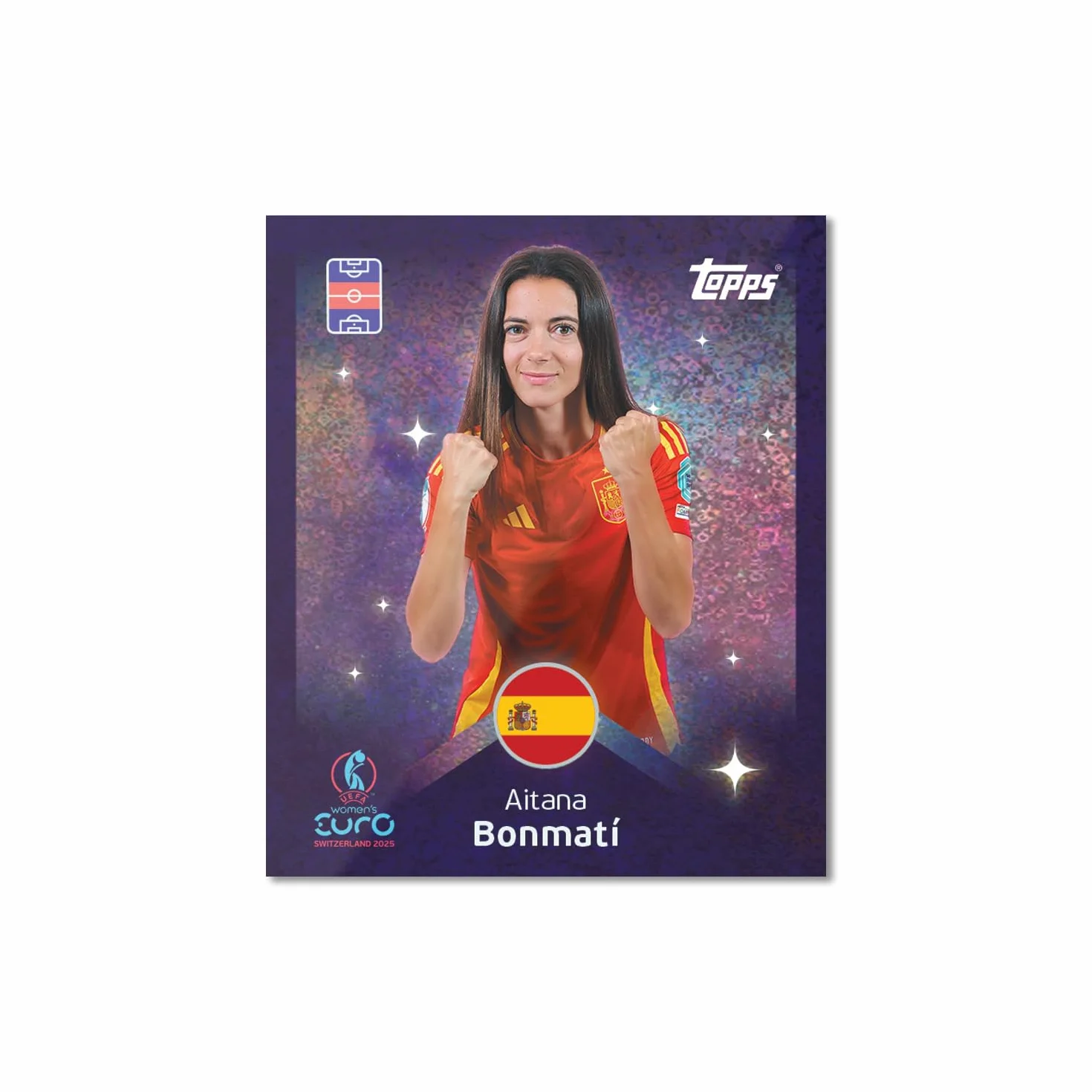 Topps Official Women's Euros 2025 Sticker Collection – Caja completa – 50 paquetes de pegatinas para mujer de euros por caja (300 pegatinas).