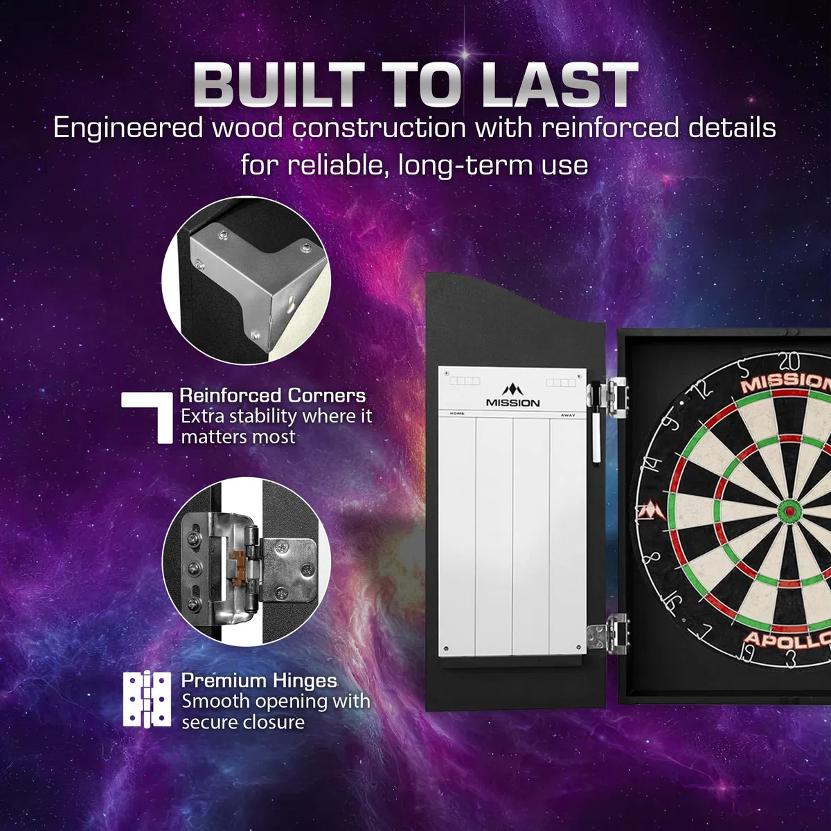 Mission Darts | Objetivo de Dardos de Lujo Resistente con marcadores
