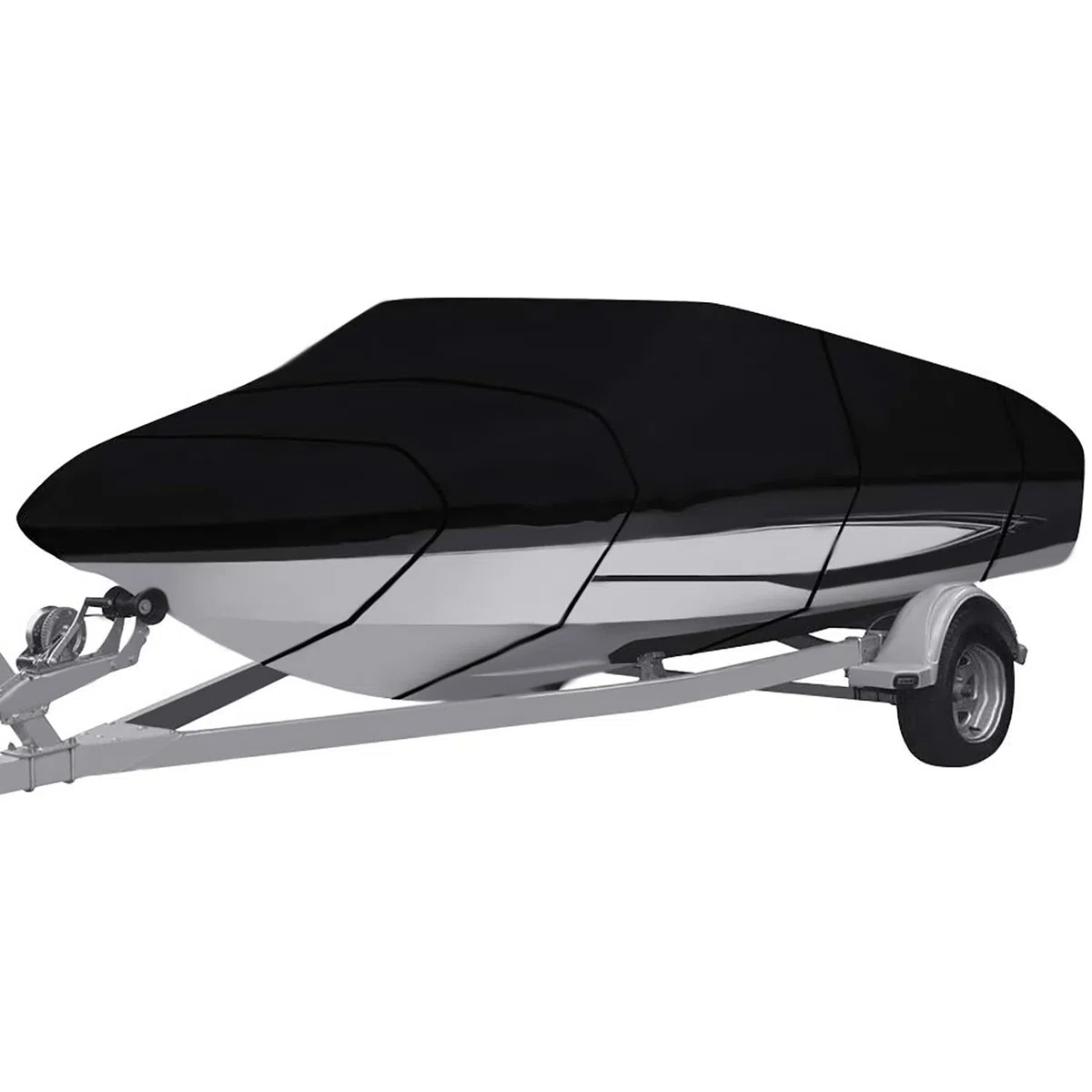 Schleuder Funda para Barco, Resistente 210D/420D de Grado Marino,Tela Oxford Impermeable con protección UV, Casco en V Runabout Jumbo Boat Speedboat Fishing Ski Boat