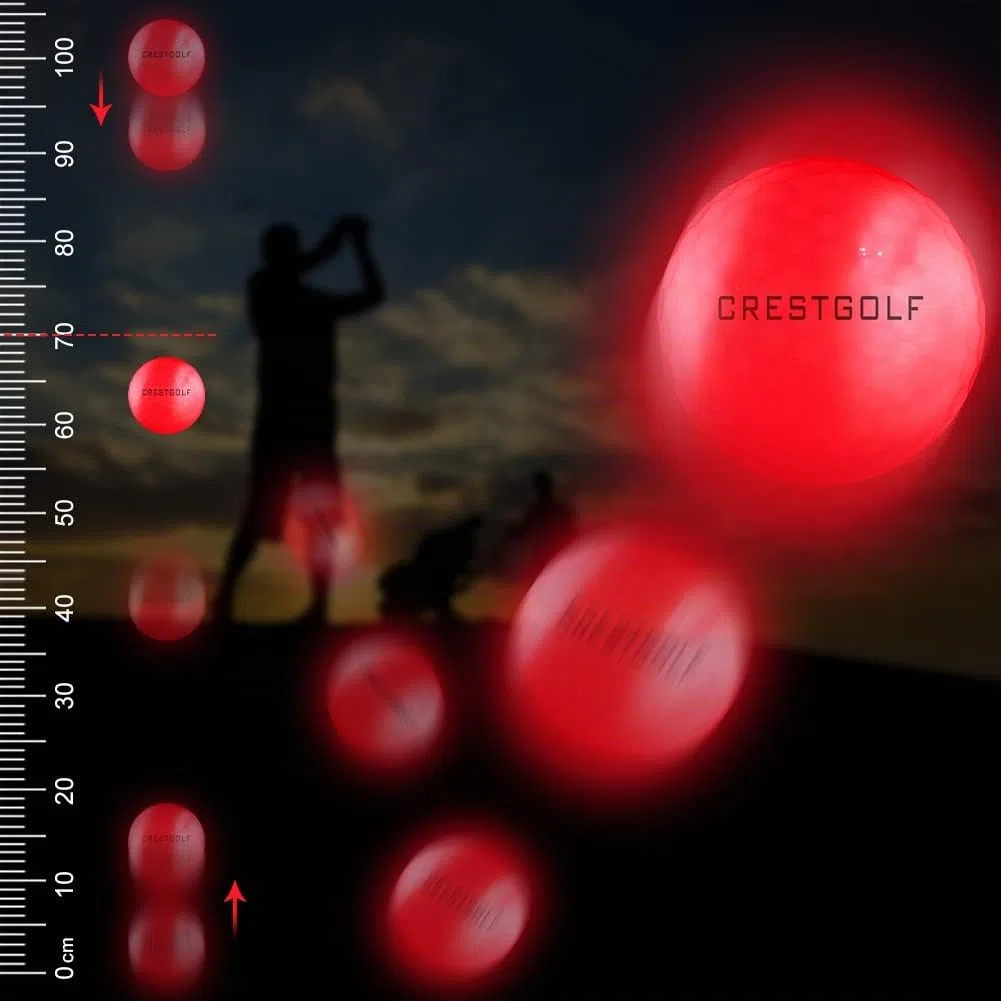 CRESTGOLF 3 unidades/6 bolas de golf LED brillantes para la noche, 4 luces LED, bolas de golf muy brillantes y perfectas para golf de larga distancia