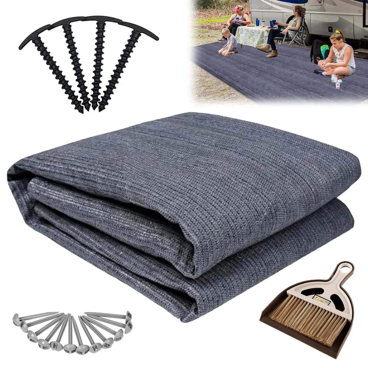 DAZZTIME Alfombra para Tienda de Campaña,Alfombra de Camping 2.5x6m,Alfombra para Toldo,Alfombra de Suelo de Camping,Alfombra de Toldo,Alfombra de Tienda de Campaña,para el Suelo del Toldo