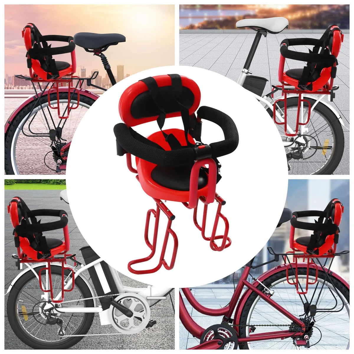 Asiento de bicicleta infantil trasero para 6 meses – 6 años, asiento infantil para bicicletas de montaña, bicicletas de ciudad, bicicletas plegables, asiento infantil