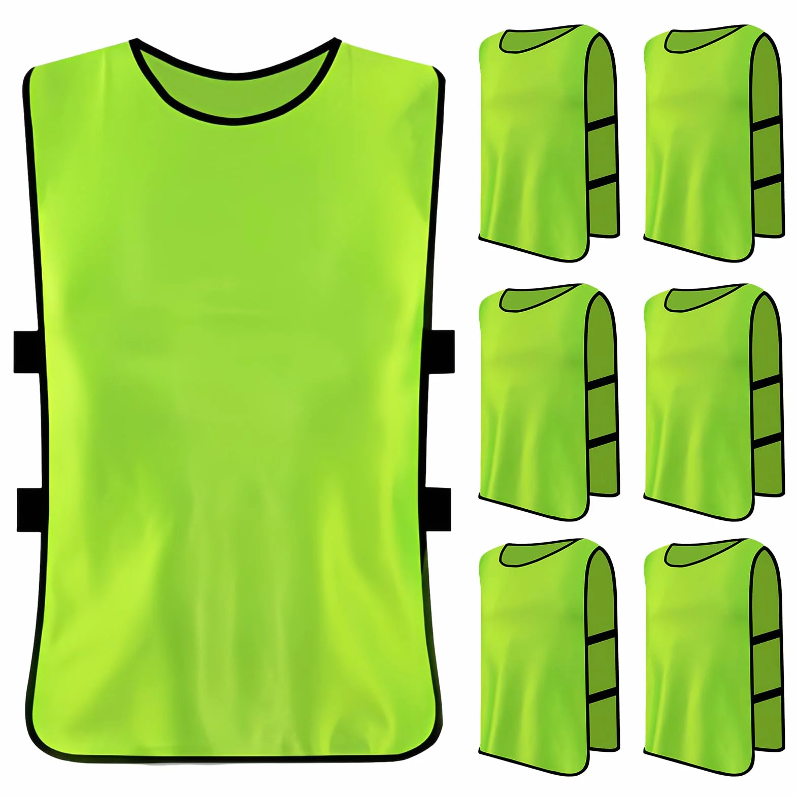 Rapidbok 6 Piezas Petos Futbol Adultos Chaleco Entrenamiento Transpirable Verde XL