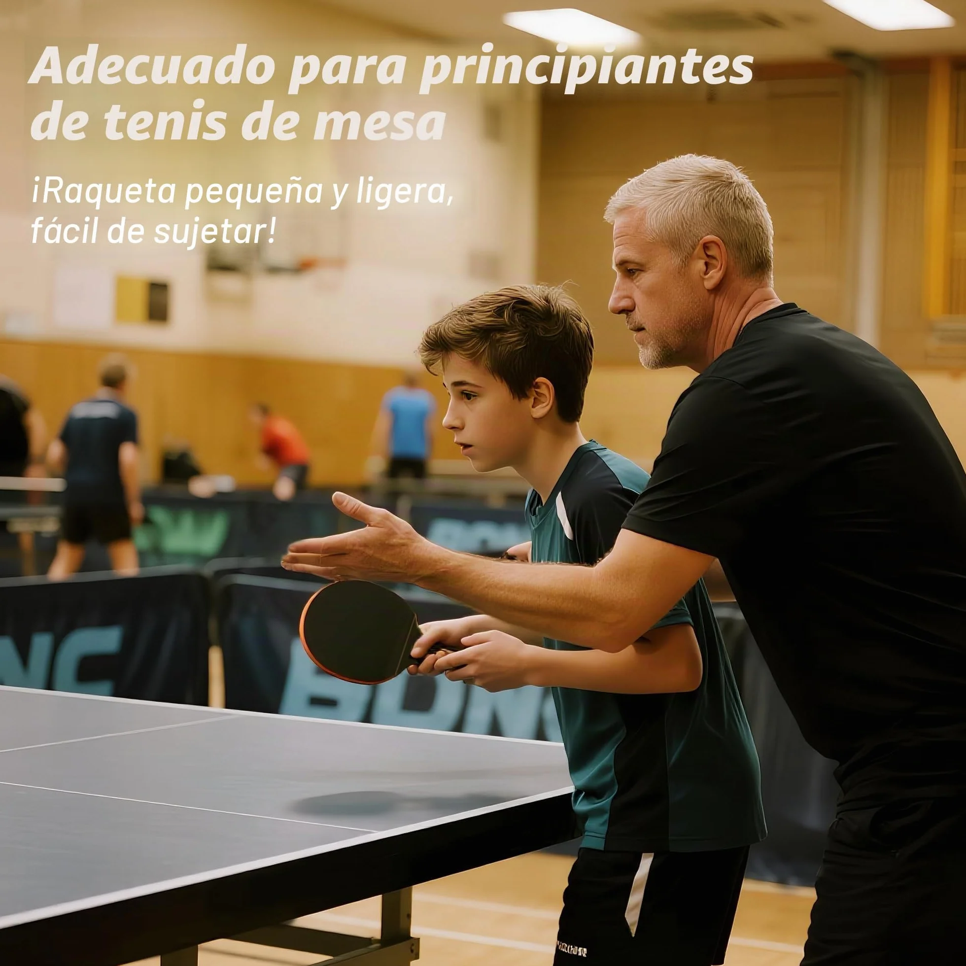 Pala de Ping Pong Profesional, 9 Capas Madera y 8 Capas Carbono