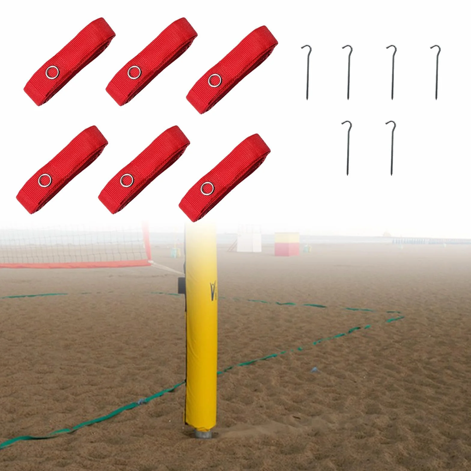 F Fityle 6X Líneas de Voleibol de Playa Líneas de bádminton 800cm de Largo Marcador de cancha portátil Marcador de líneas para Actividades al Aire Libre