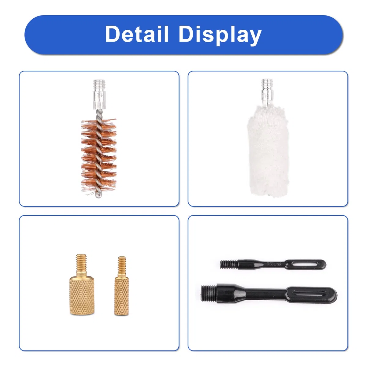 Kit Limpieza de Armas Universal para Todos Los Calibres, Kit de Limpieza de Pistola Rifle Escopeta, 5.56mm 9mm, Cal 12 17 22 223 270 308 357, Amplio Set de Limpieza para Armas/Accesorios