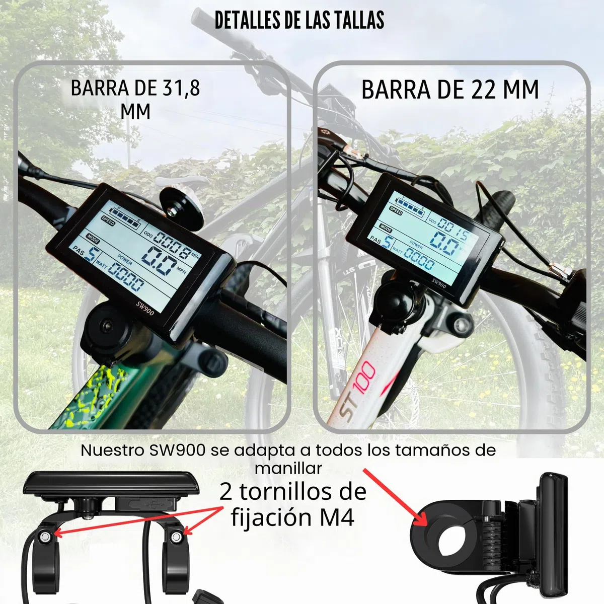 SW900 - Pantalla LED para bicicleta eléctrica, 5 pines, SW900, 36 V, 48 V, 60 V, 72 V, velocímetro