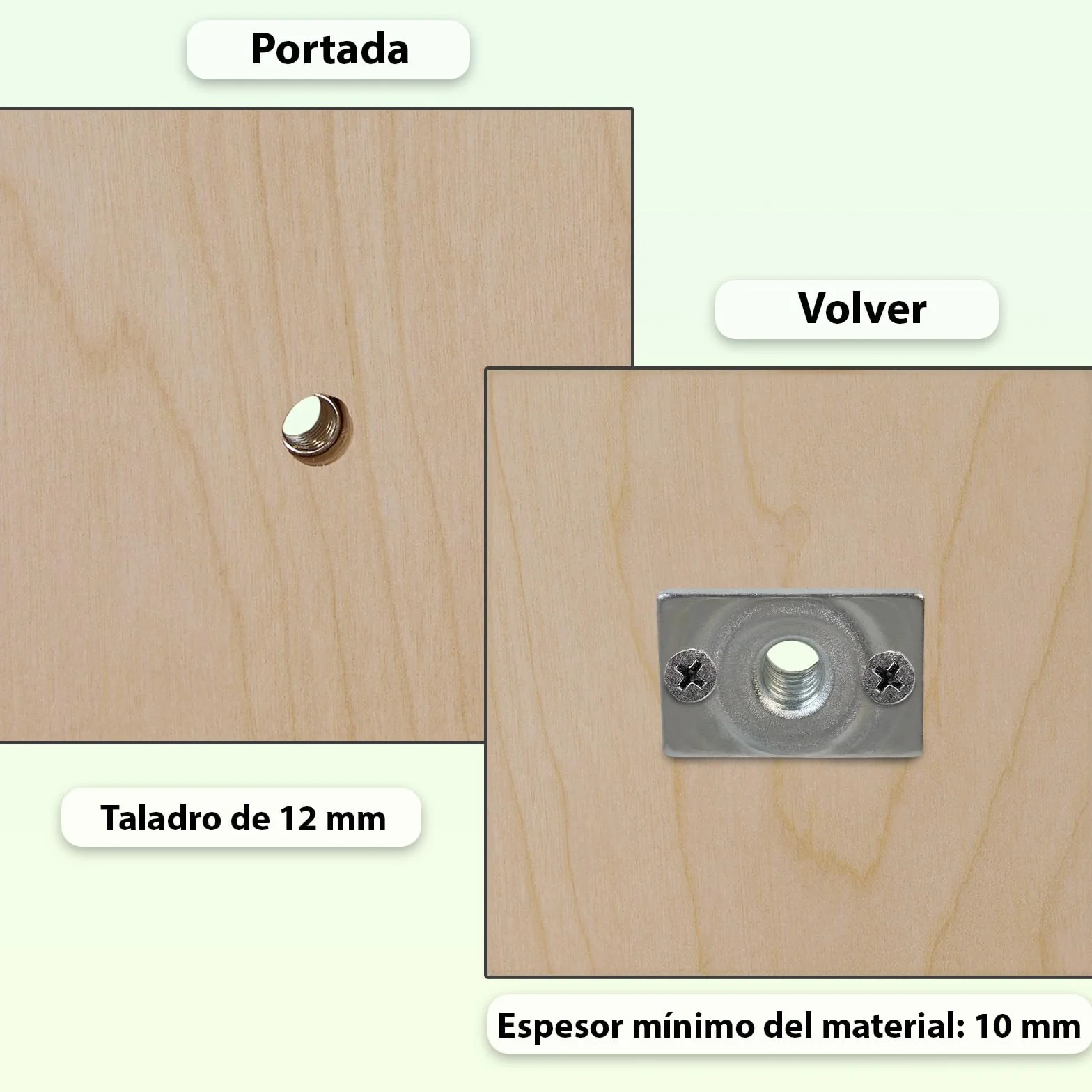 ALPIDEX 50 Tuercas en T M10 para Atornillar, Base Cuadrada Galvanizadas DIN EN 12572-2 para Rocódromo, Presas y Muebles
