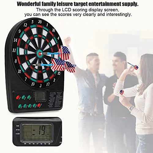 Diana Electronica Juego Dardos,Conjunto De Dardos Blandos De PP con Pantalla de Puntuación Digital LED,Diana Electrónica de Puntuación Automática para Familia Interior Y Exterior