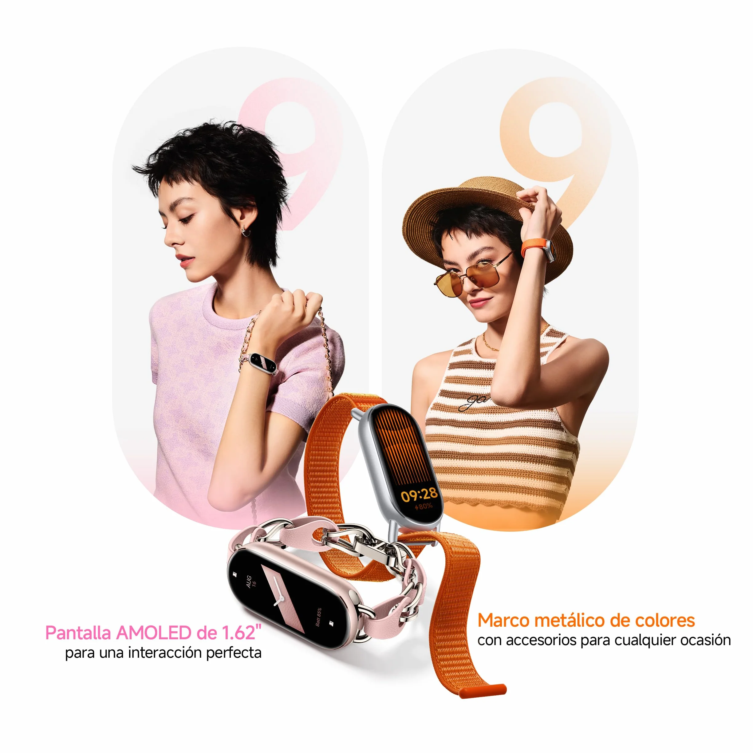 Xiaomi Smart Band 9 - Pulsera de Actividad, autonomía de hasta 21 días, Pantalla AMOLED de 1,74" con tasa de refresco de 60 Hz, 5ATM, App Mi Fitness