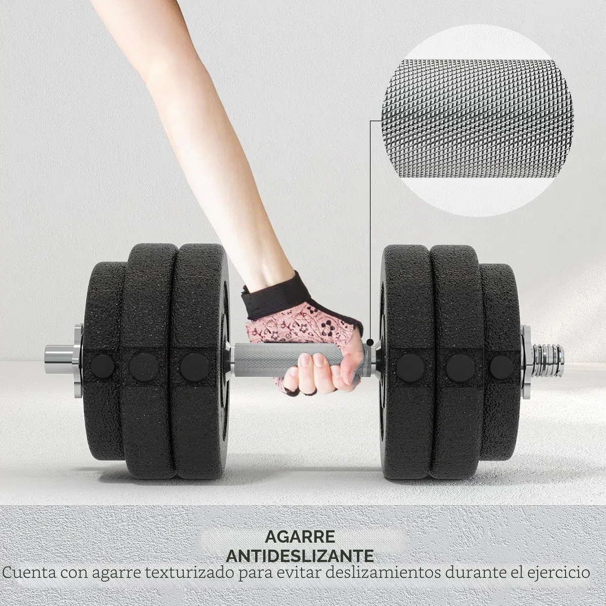 HOMCOM Juego de mancuernas ajustables de 30 kg, pesas de mano para el hogar, oficina, gimnasio, entrenamiento de levantamiento de fitness, color negro