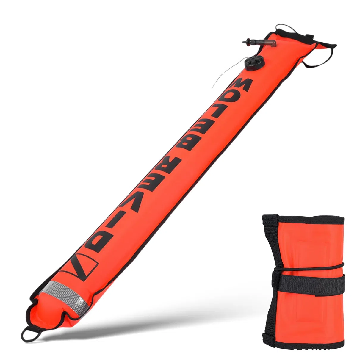 Boya marcadora de Superficie SMB de Buceo de 5 pies, Tubo de señal de Buceo Inflable de Alta Visibilidad con Tira Reflectante, Marcador de Seguridad, boya Flotante