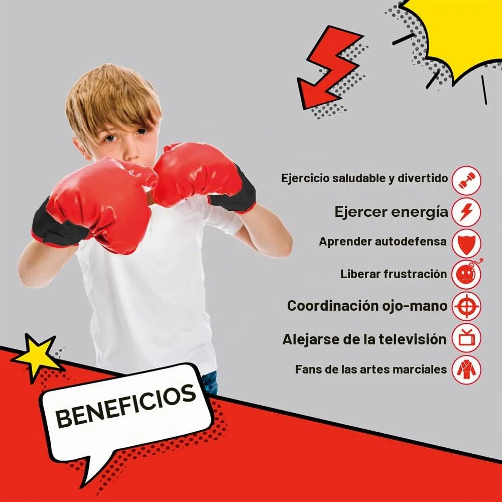 Whoobli Saco de boxeo para niños, incluye guantes de boxeo, saco de boxeo ajustable de 3 a 10 años con soporte, juego de bolsa de boxeo para niños y niñas (rojo negro)