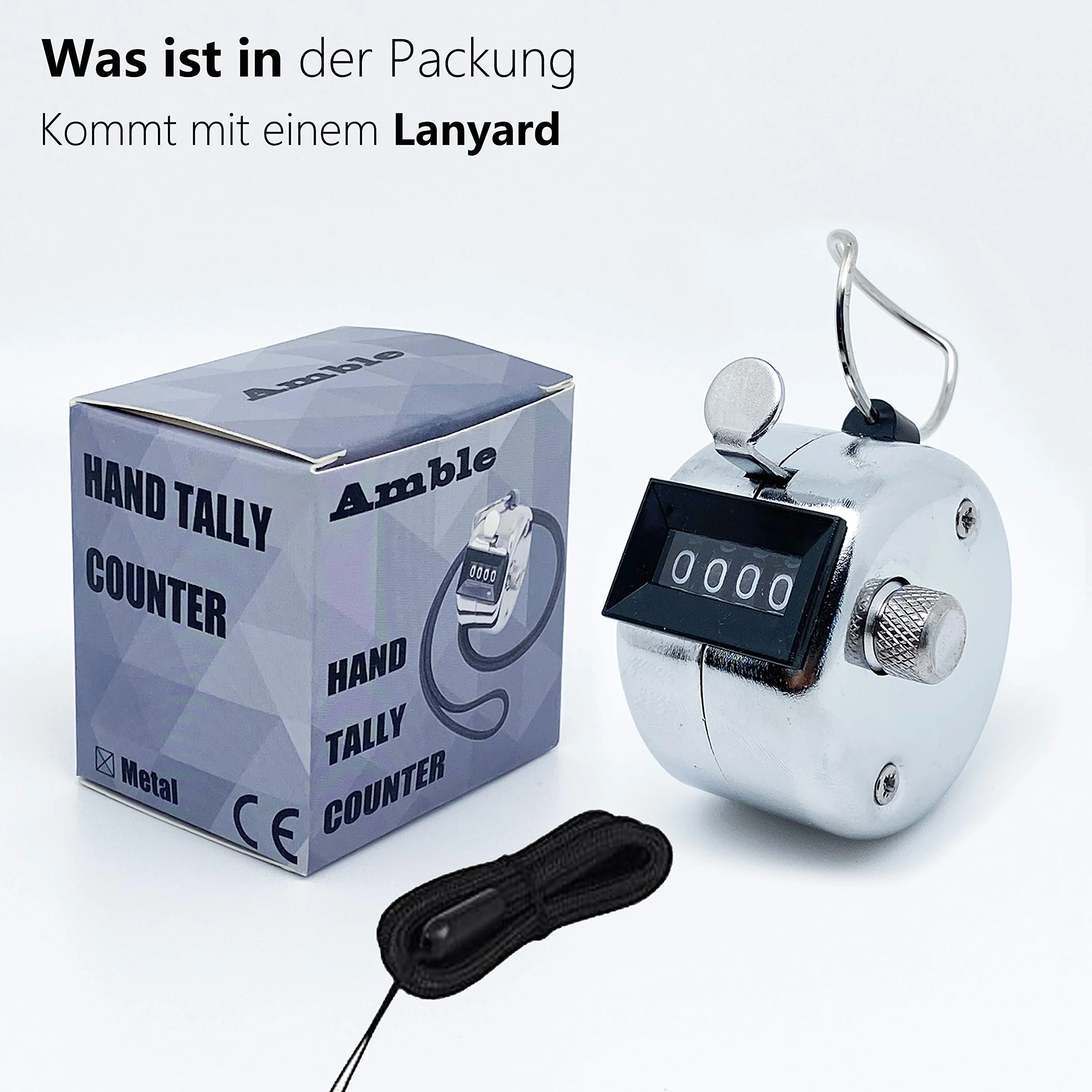Amble Contador Manual, Registrador de Visitas, Mercancía, Vueltas, Reunión, Avión, Caja de Metal Cordón de Nylon Acollador