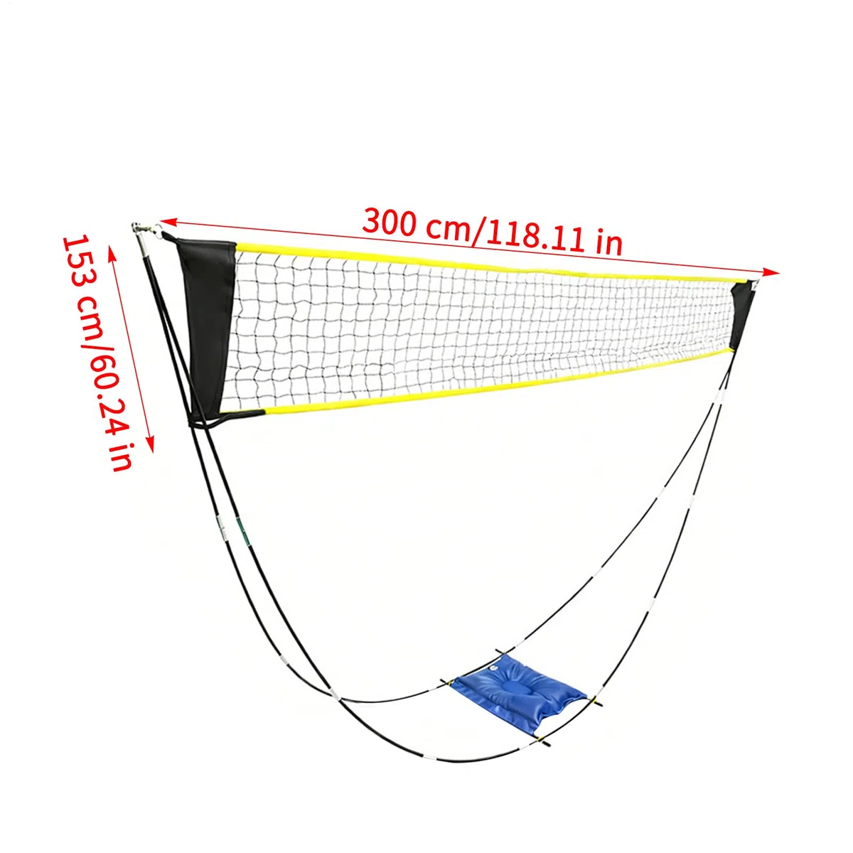 Red de voleibol | Equipo ligero plegable | Red de tenis de bádminton plegable para entrenamiento deportivo | para práctica en el patio trasero, camping, playa, parque, cancha, gimnasio