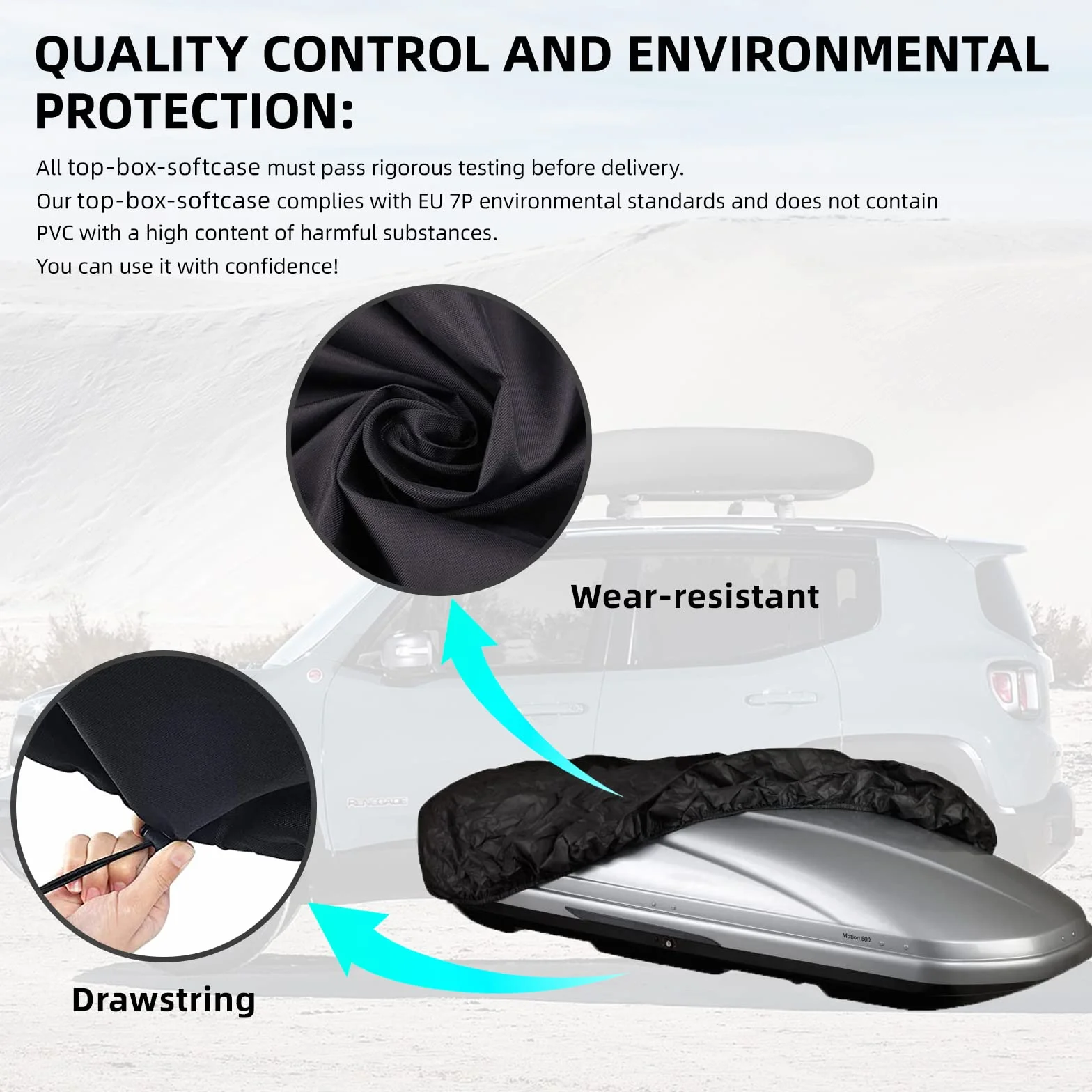Funda Cofre, Funda para Bicicleta, Mejor Protección para Cofres de Techo, Funda Cofre (L232xW95xH47cm)