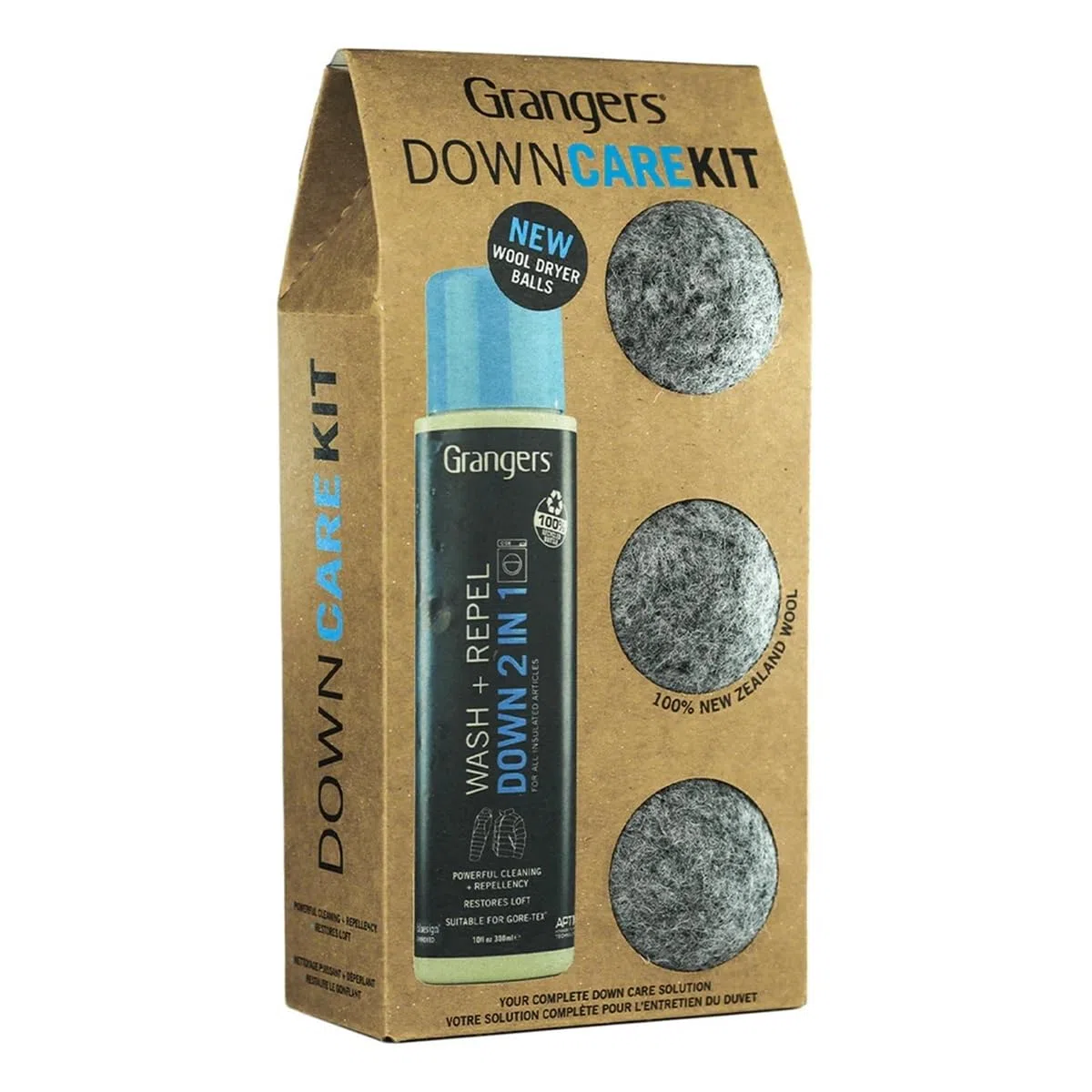 Grangers - Kit de Cuidado de plumón | Incluye Lavado y Repelente de plumón de 300 ml | X3 Bolas secas Chaquetas de plumón | Kit Todo en 1