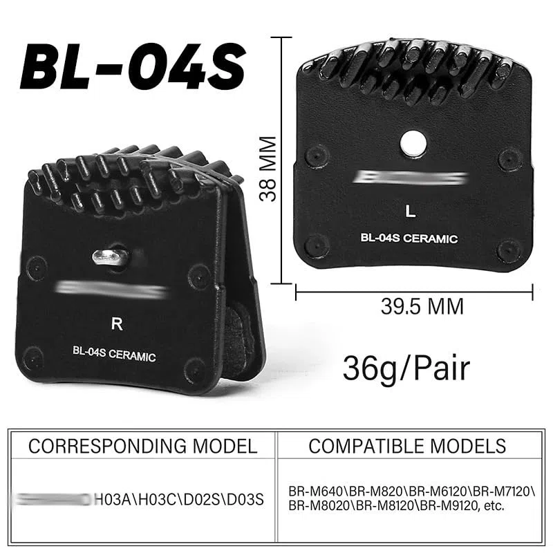 Pastillas de freno de disco de cerámica for bicicleta Pastillas de freno hidráulicas compatibles con H03A D03S Pastillas de freno de disco de bicicleta compatibles con M640 M820 M8120 piezas de bicicl