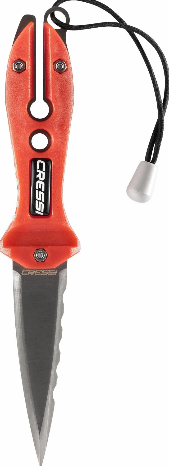 Cressi Striker Knife - Cuchillo de Buceo Striker, Rojo/Negro, 9cm Hoja Doble Filo, Unisex