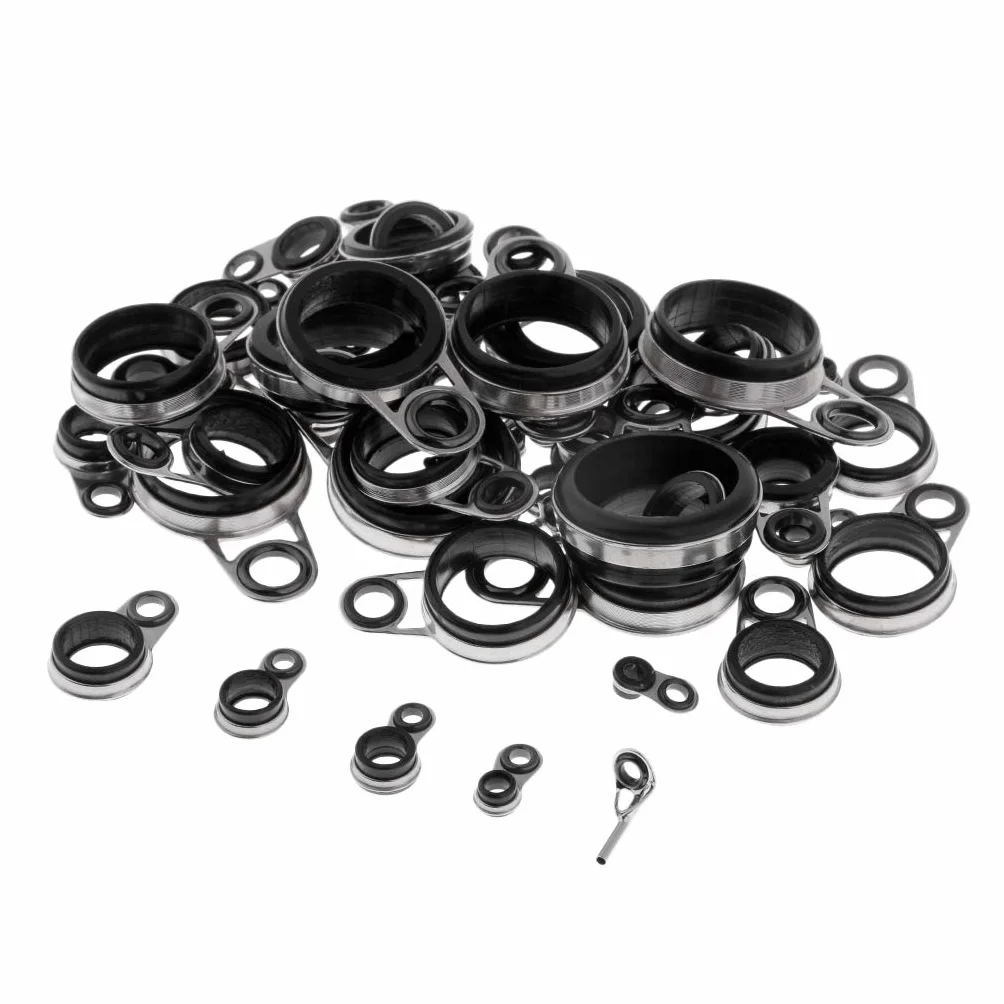 B Baosity 49x Guía Anillos de Cerámica Telescópica Caña Pescar Mixed Size Baitcasting Spincasting Aparatos