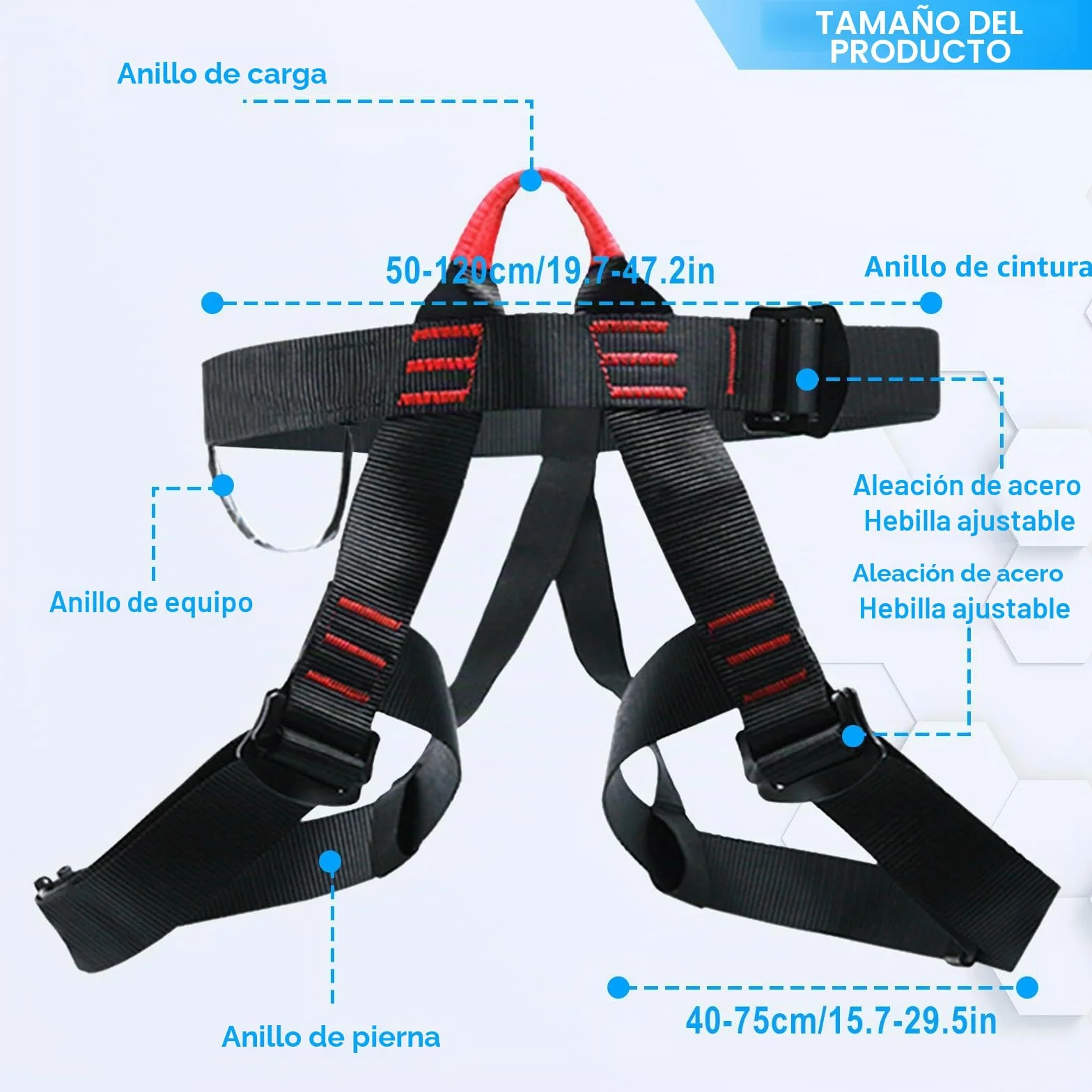 GBKDQQ escalada: arnés de fijación anticaída para rescate de fuego, montañismo y equipo de escalada para hombres y mujeres