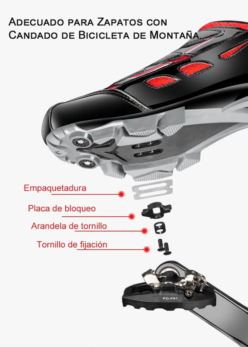 Pedales Mixtos MTB compatibles con Shimano SPD automáticos - Pedales Bicicleta con Calas, 3 Rodamientos Sellados, Ligera Aleación de Aluminio, para Montaña Carretera BMX, Eje 9/16"